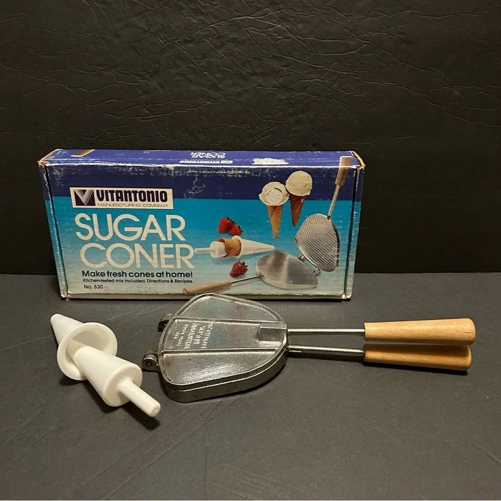 Vintage Vitantonio Sugar Coner Ice Cream Cone Maker w/ Bo